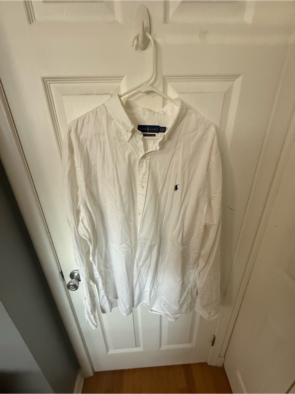 Ralph Lauren White Button-Down Oxford Shirt with Navy Pony